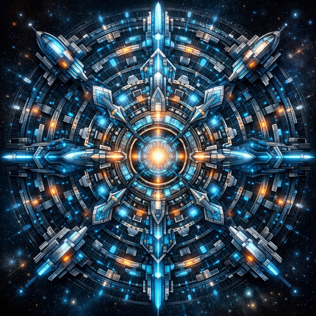 未来感曼荼罗插画